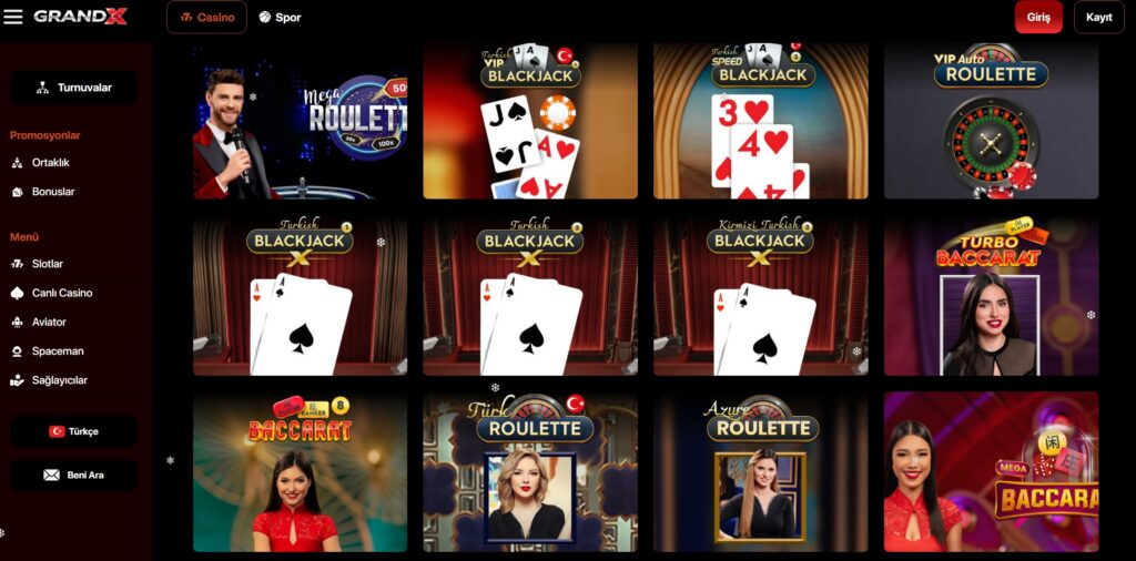 grandx casino bölümleri